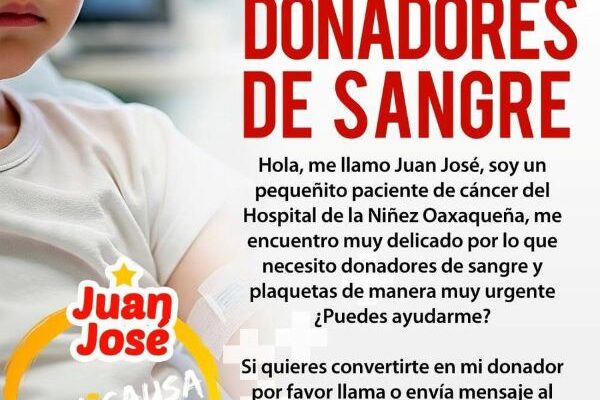 Juan José tiene cáncer y necesita donadores (19:15 h)