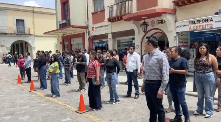 Oaxaqueños responden a Segundo Simulacro Nacional 2026 (13:10 h)